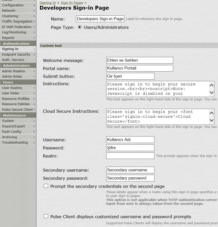 6. Pulse Sign-in Page